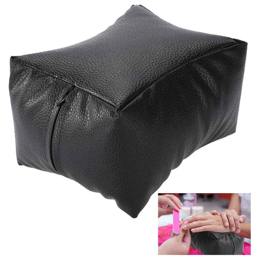 Hand Rest Cushion Pillow Nail Art Design, Hand Pillow Washable Soft PU Arm Rest Cushion Manicure Tool Salon Beauty Accessory (black)