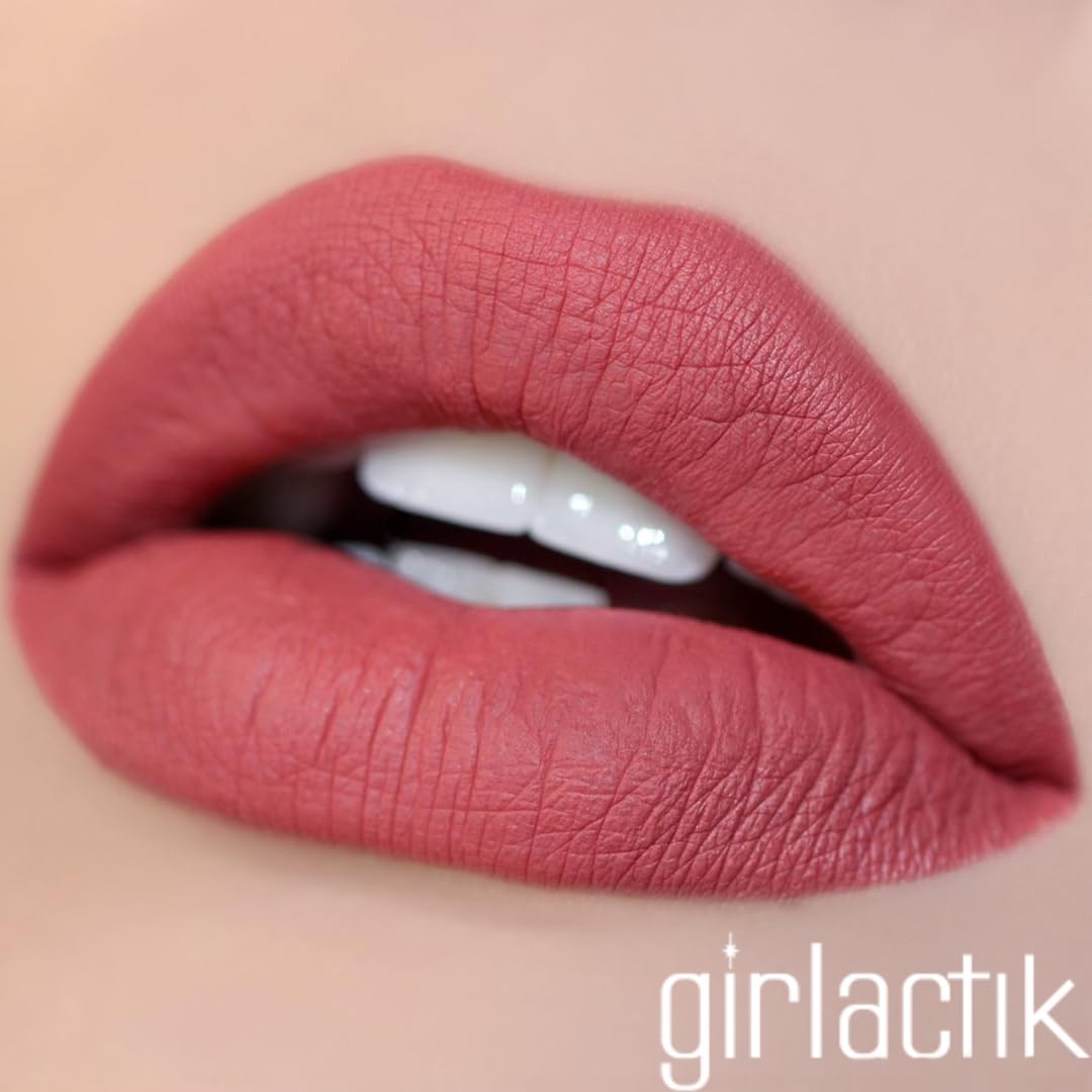 Girlactik Long Lasting Matte Lip Paint Liquid Lipstick in Allure- Long wearing, Smooth Application, Pigmented, Non-Crack Formula, Lightweight, 7.5 ml / .25 oz, (Allure)