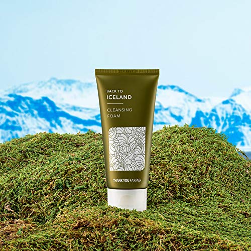 THANKYOU FARMER Back To Iceland Cleansing Foam 4.22 Fl Oz (120ml) - Pore Cleansing, Moisturized-Finish, Mens Face Wash, Face Cleanser, Face Wash For Women, Face Wash For Oily Skin