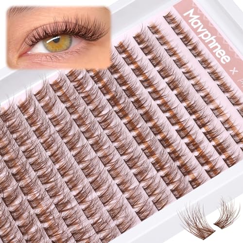Brown Lash Clusters - 154 Pcs Natural Wispy Eyelashes C-Curl