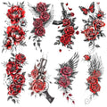 8 Sheets Waterproof Temporary Tattoo Stickers - Floral & Animal Designs