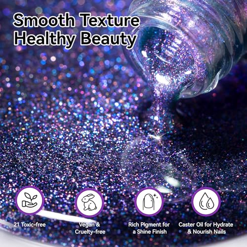 9D Cat Eye Nail Polish - Blue to Purple Galaxy Magic