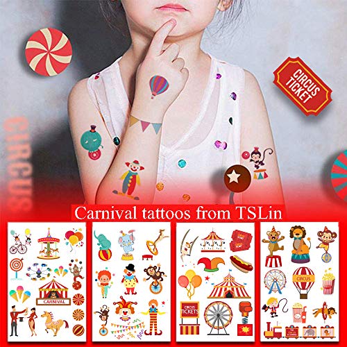 284 Circus Temporary Tattoos - 24 Sheets Party Favors