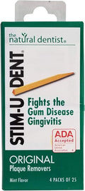 Stim-U-Dent Plaque Removers 3 Packs of 4x25 Picks/Pack (300 Picks) - Mint Flavor