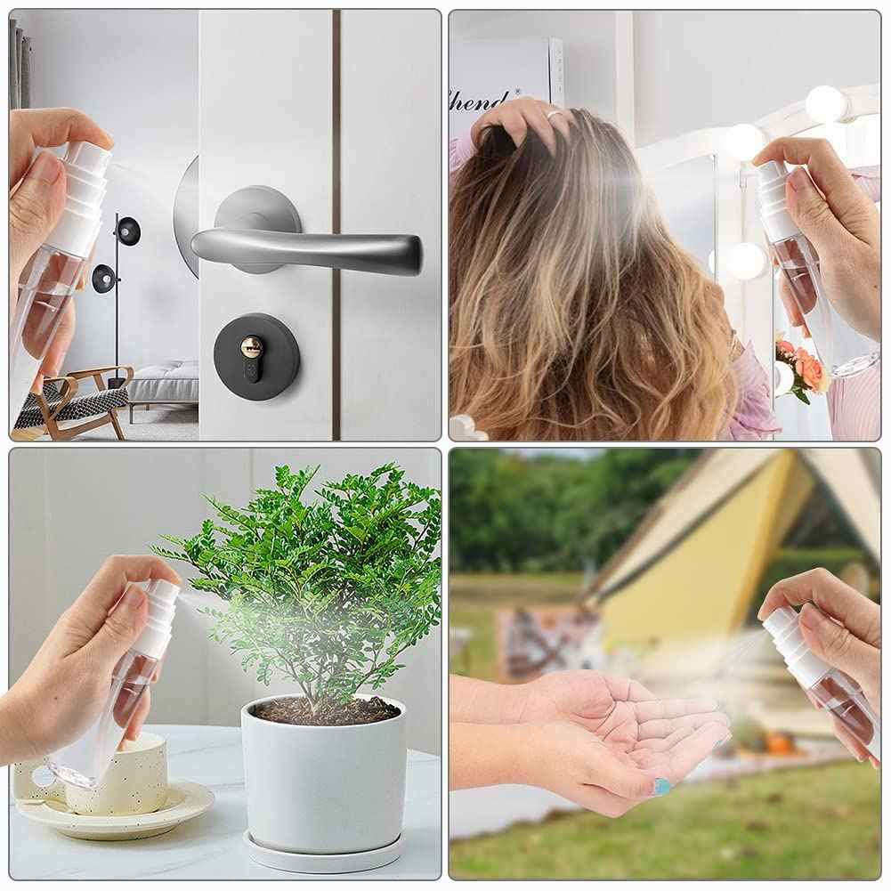 Fine Mist Spray Bottle Plastic Spray Bottles 3.4oz/100ml 2Pack Makeup Setting Sprayer TSA Approved Empty Cosmetic Refillable Travel Bottle Water Perfume Essential Oils Skincare Makeup Lotion Hair Mist