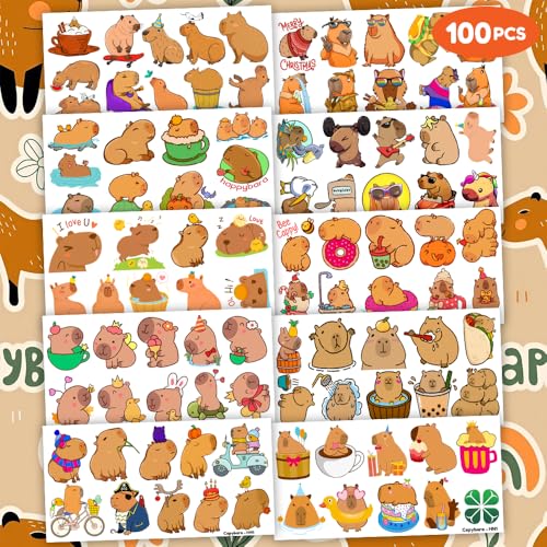 96PCS Capybara Temporary Tattoos – Party Favors & Stickers