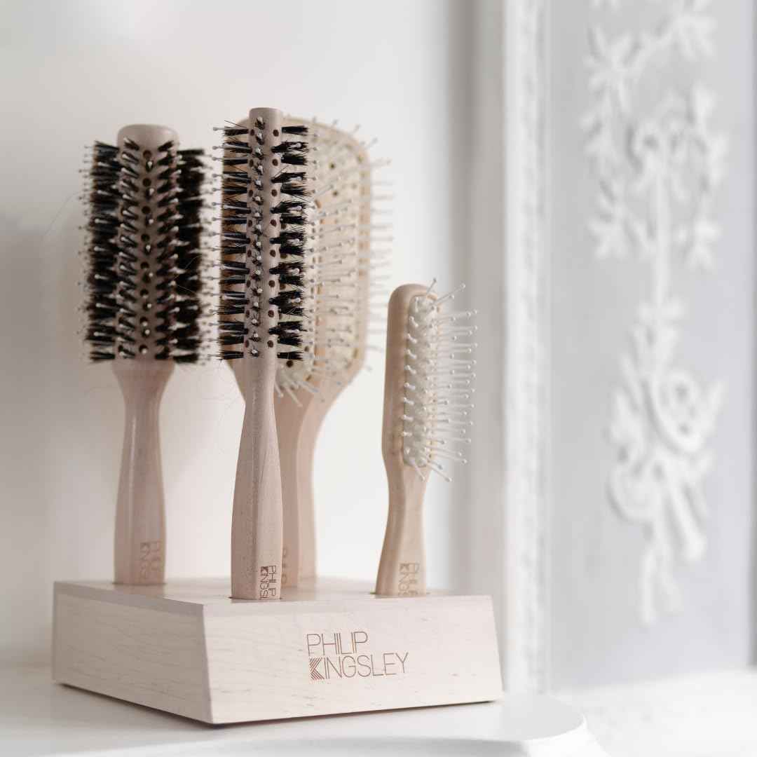 Philip Kingsley Vented Round Hair Brush for Blow Drying, Curling, Volumising, and Styling Hair, Nylon Bristle Brushes, 60mm Radial