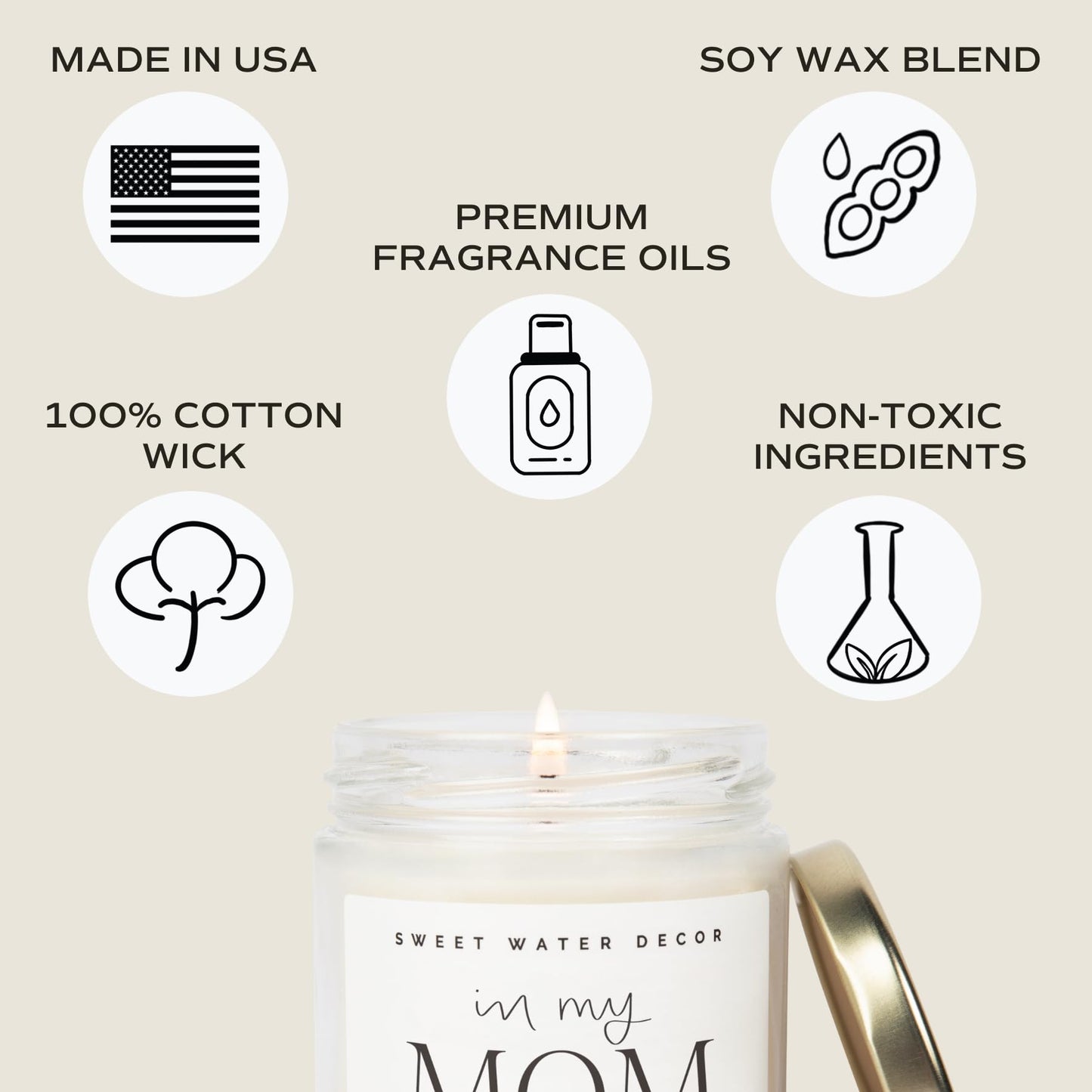 Sweet Water Decor Relaxing Candle - Calming Candle for Women in Jasmine Rosemary Sea Salt & Honey Scent - In My Single Era Soy Candle - 100% Cotton Wick Scented Candle with 40 Hours Burn Time - 9oz