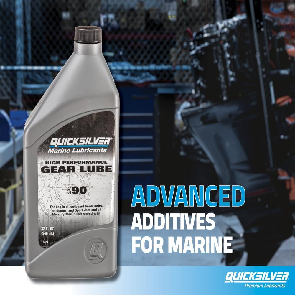 Quicksilver by Mercury Marine 802851Q02 SAE 90 High Performance Gear Lube, 8 Oz.