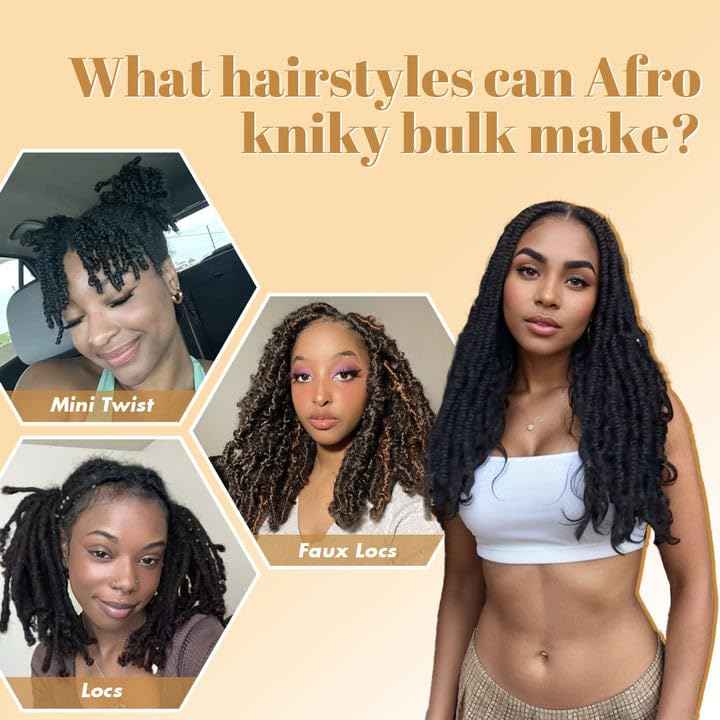 Afro Kinkys Bulk Human Hair, 16 inch 50 Gram 4c Curly Hair for Permanent Sister Locs/Mini Twists/Braids Can Dye and Bleach (#4, 16Inch)