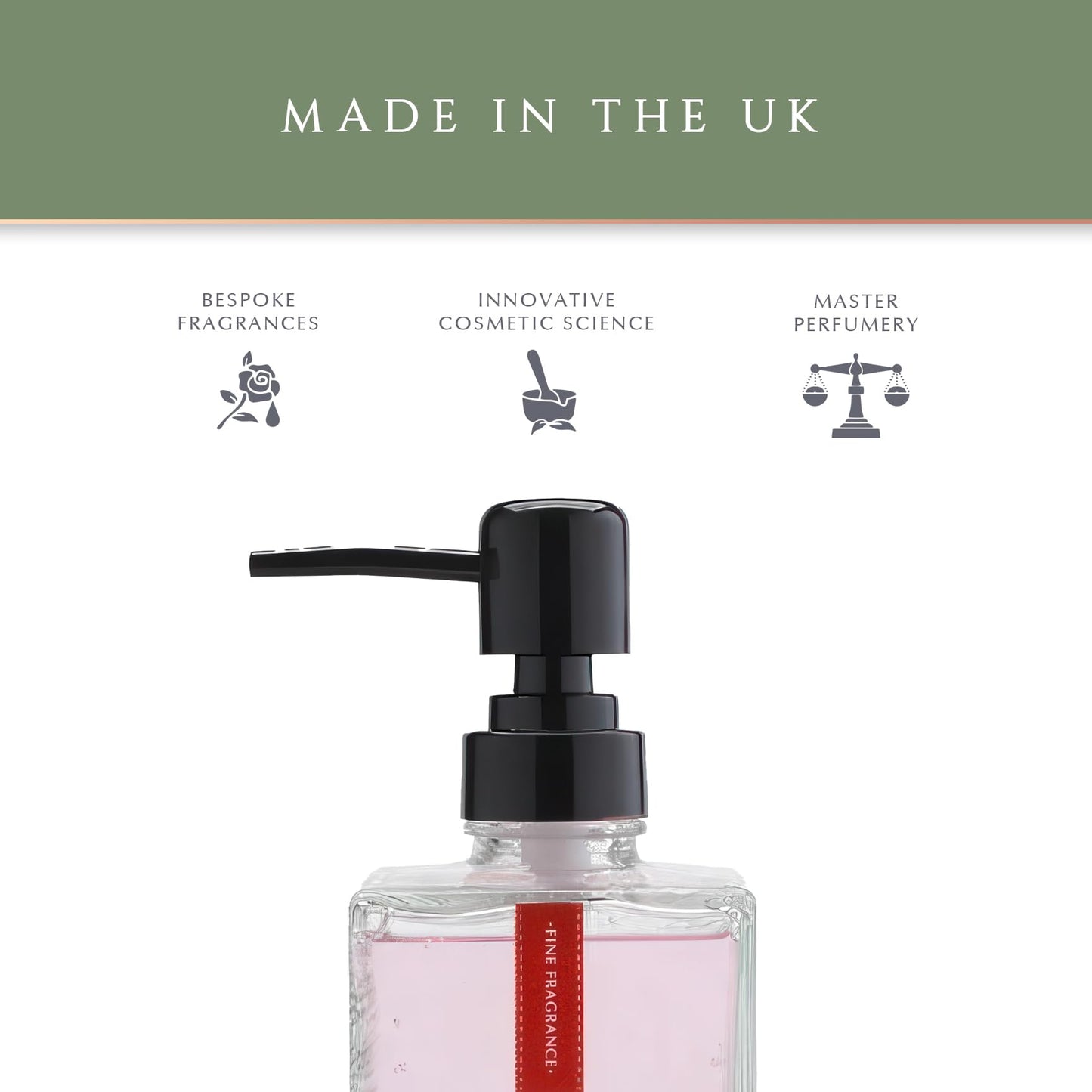 Pecksniff's Moisturizing Hand Wash - Vitamin B Enriched, Natural & Gentle Cleanser, Luxurious Hand Wash 500ml/16.9 fl oz (Glass, Raindrops & Roses)