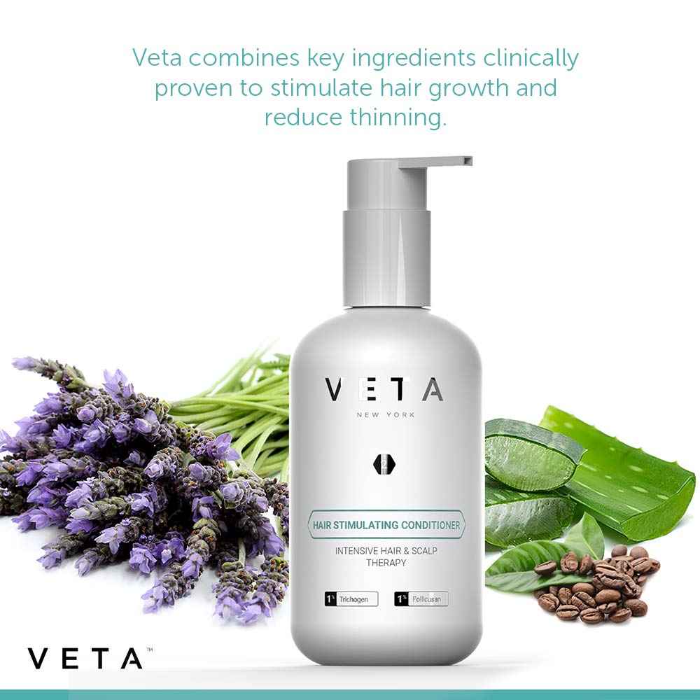 Hair Stimulating Conditioner For Hair Loss. 1% Follicusan, 1% Trichogen. Prevent Further Thinning, Support Lasting stimulation, Infuse Healthy Shine. Experience Youthful Hair. 8.5 fl. oz - Veta