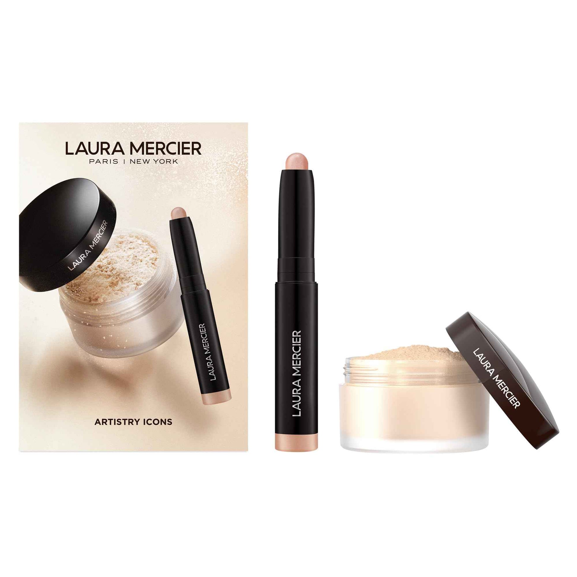 Laura Mercier Translucent Loose Setting Powder, 24HR Shine Control, Infused with Vitamins C + E, Soft Matte Finish, Normal to Oily Skin, 4 Shades for Virtually All Skin Tones, Holiday Gift Set