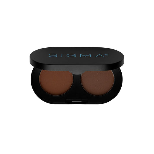 Sigma Beauty Color + Shape Brow Powder Duo - Eye Brow Palette for Natural, Defined Brows - Dark and Light Brow Powder to Tint and Highlight - Vegan, Paraban Free, Sulfate Free - Dark