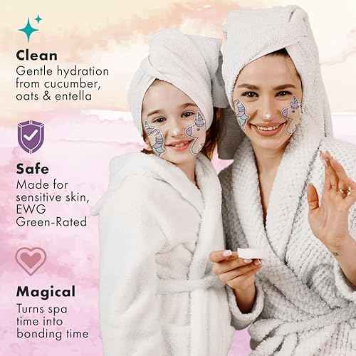 Unicorn Kids Face Masks Skincare Set (20pcs), Organic Vegan & Kid Safe Skin Care Ages 4+, Cute Animal Sheet Masks for Girls, Spa Day, Sleepover, Slumber Party Favors, Stuffs and Gifts for Little Girls