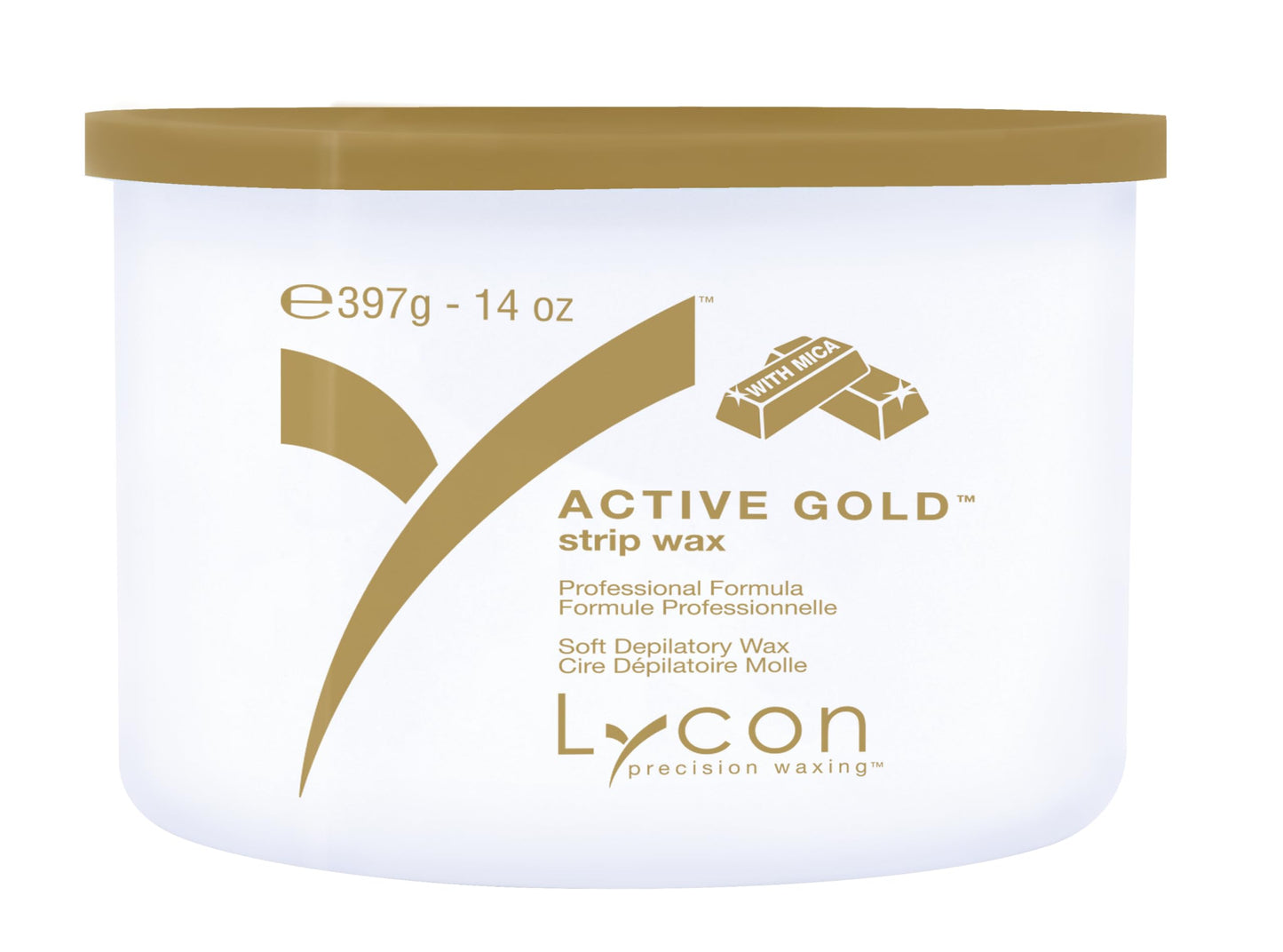 Lycon Active Gold Strip Wax for Hair Removal at Home, Soft Wax for Gentle Use Over Larger Areas, Professional-Grade Soothing Formula, Suitable for Sensitive Skin, 400ml