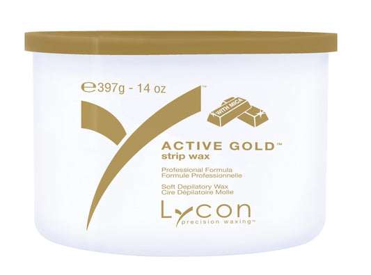 Lycon Active Gold Strip Wax for Hair Removal at Home, Soft Wax for Gentle Use Over Larger Areas, Professional-Grade Soothing Formula, Suitable for Sensitive Skin, 400ml