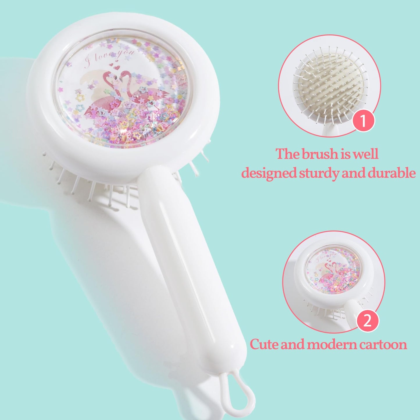 Gentle Detangling Hair Brush Set for Girls (WHITE CIRCLE)