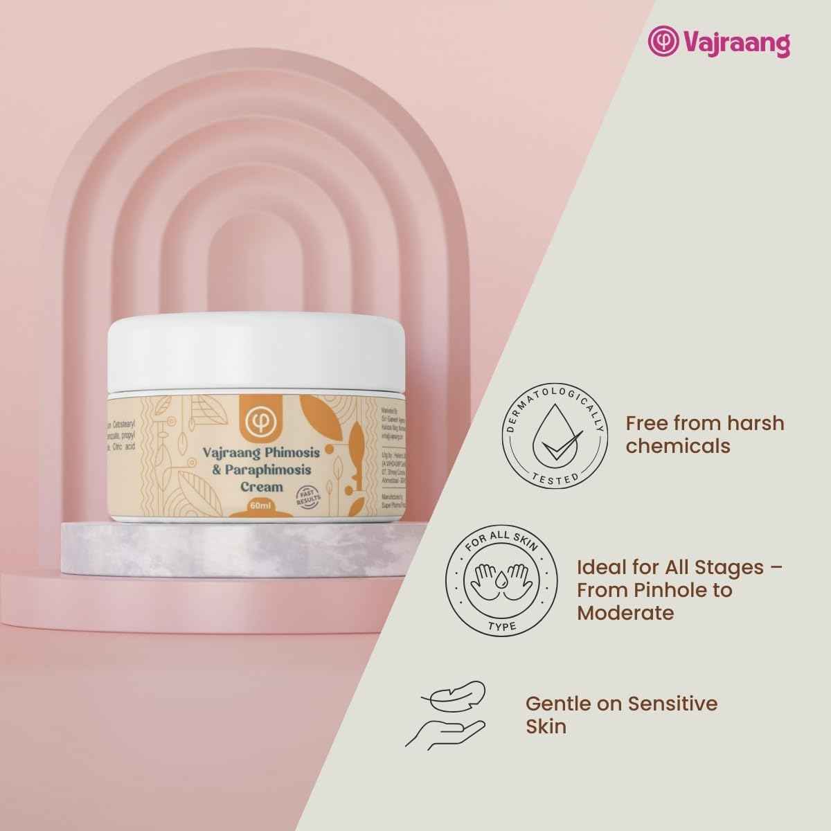 VAJRAANG Phimosis & Paraphimosis Cream – Steroid-Free Skin Recovery | Relieves skin Tightness, Reduces Discomfort | For Daily Use | 60-Day Tube (2)