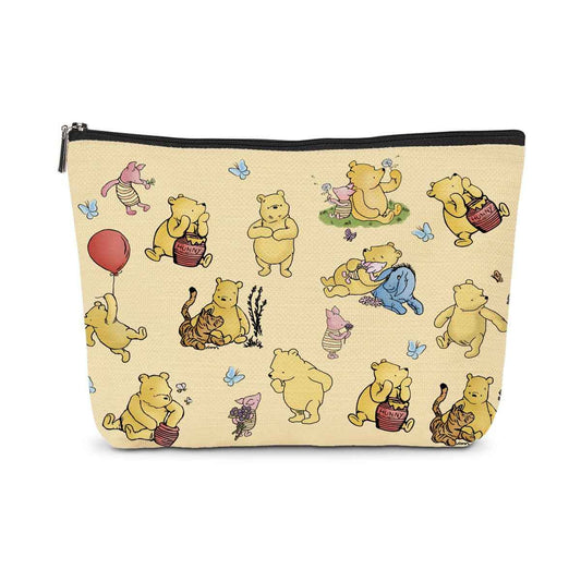 1Pcs Cute Winnie Decor Gift for Women, Classic Winnie Makeup Bags, the Pooh Make Up Pouch with Zipper, Yellow Travel Make Up Pouch, Perfect for Women Girls Birthday Gifts
