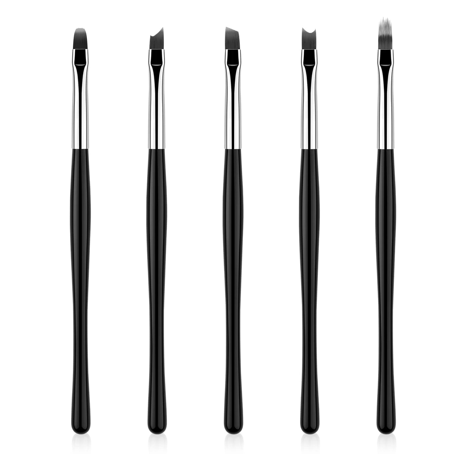 Aeocidy 5pcs Nail Art Brushes Set - Nail Brushes for Nail Art Nail Design Brushes Gel Nail Brush French Tip Nail brush Ombre Nail Brush Builder Gel Brush Manicure Tools for Nails