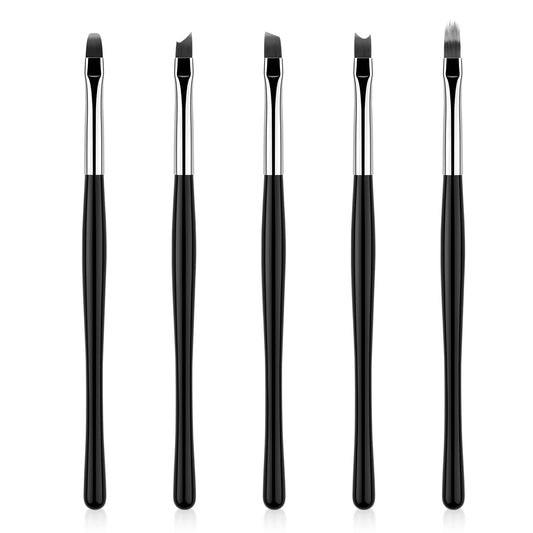 Aeocidy 5pcs Nail Art Brushes Set - Nail Brushes for Nail Art Nail Design Brushes Gel Nail Brush French Tip Nail brush Ombre Nail Brush Builder Gel Brush Manicure Tools for Nails