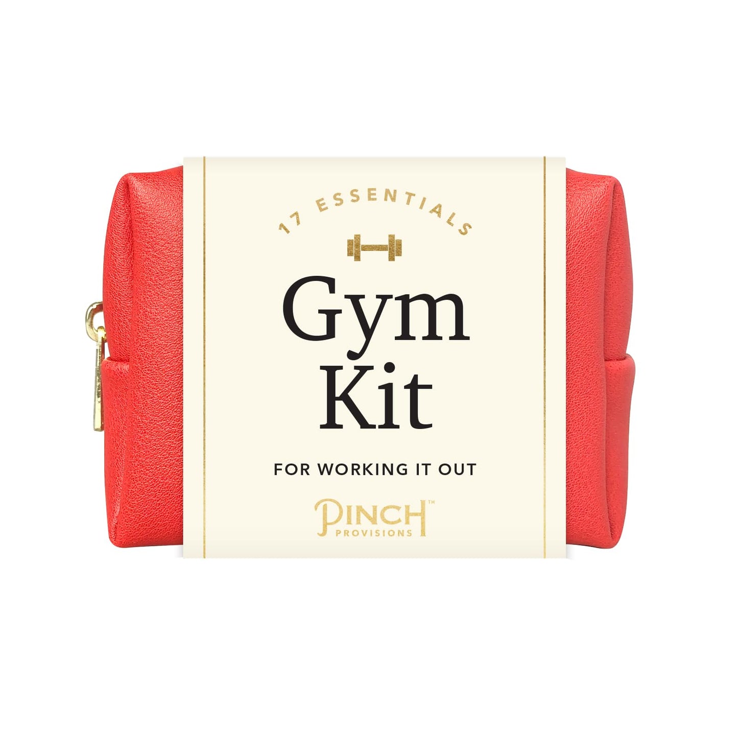 Pinch Provisions Gym Kit, includes 15 Personal Care Essentials for Wellness & Beauty, Perfect for Gifts, Gym Bags, Duffle Bags & Lockers (Poppy Red)