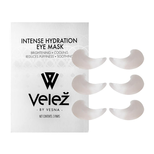 Velez Intense Hydration Under Eye Masks - Helps with Puffiness & Ultra Hydrating, Cooling Eye Mask Patches for a Brightening Effect (3 Pairs)