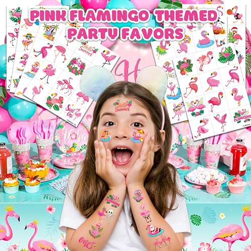 96 Piece Flamingo Temporary Tattoos for Kids