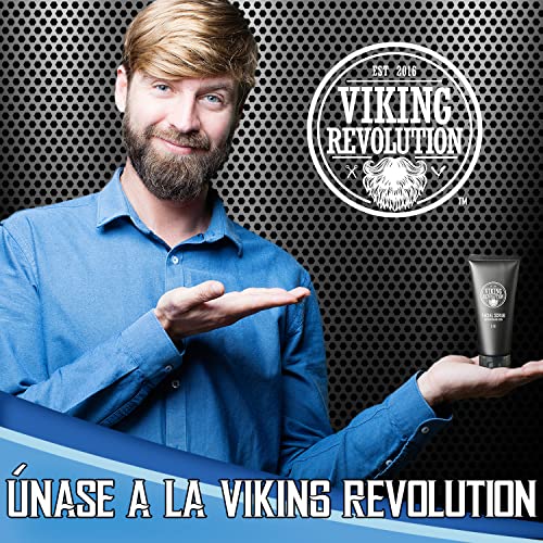 Viking Revolution Microdermabrasion Face Scrub for Men and Charcoal Face Wash for Men - Facial Cleanser for Skin Exfoliating, Deep Cleansing, Removing Blackheads, Acne - Daily Charcoal Facial Cleanser