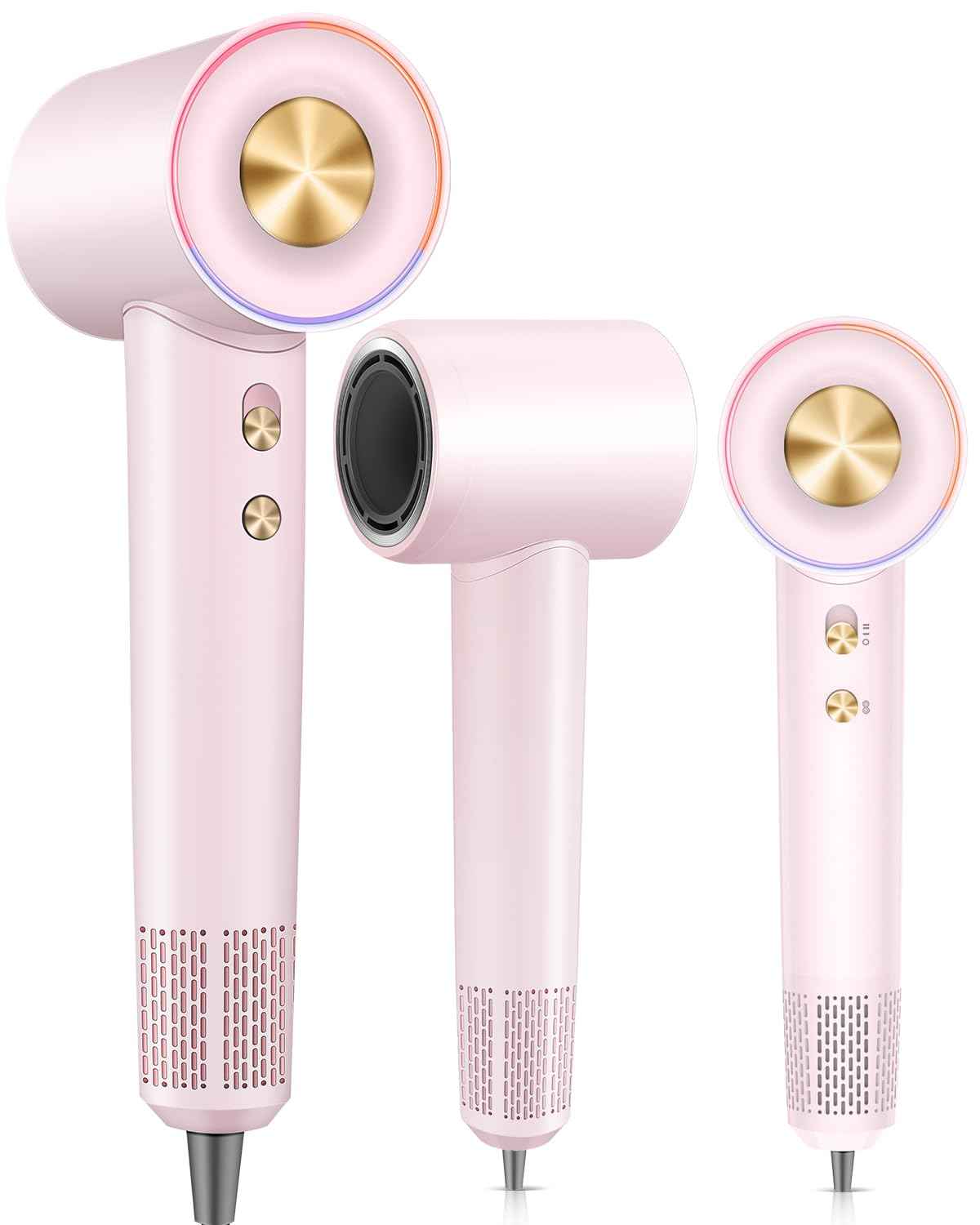 Professional High Speed Ionic Hair Dryer - 1 Min Fast Drying, 180000 RPM Blow Dryer 500 Million Negative Ions, No Heat Damage & Low Noise, Lightweight, Hairdryer with Magnetic Concentrator for Women