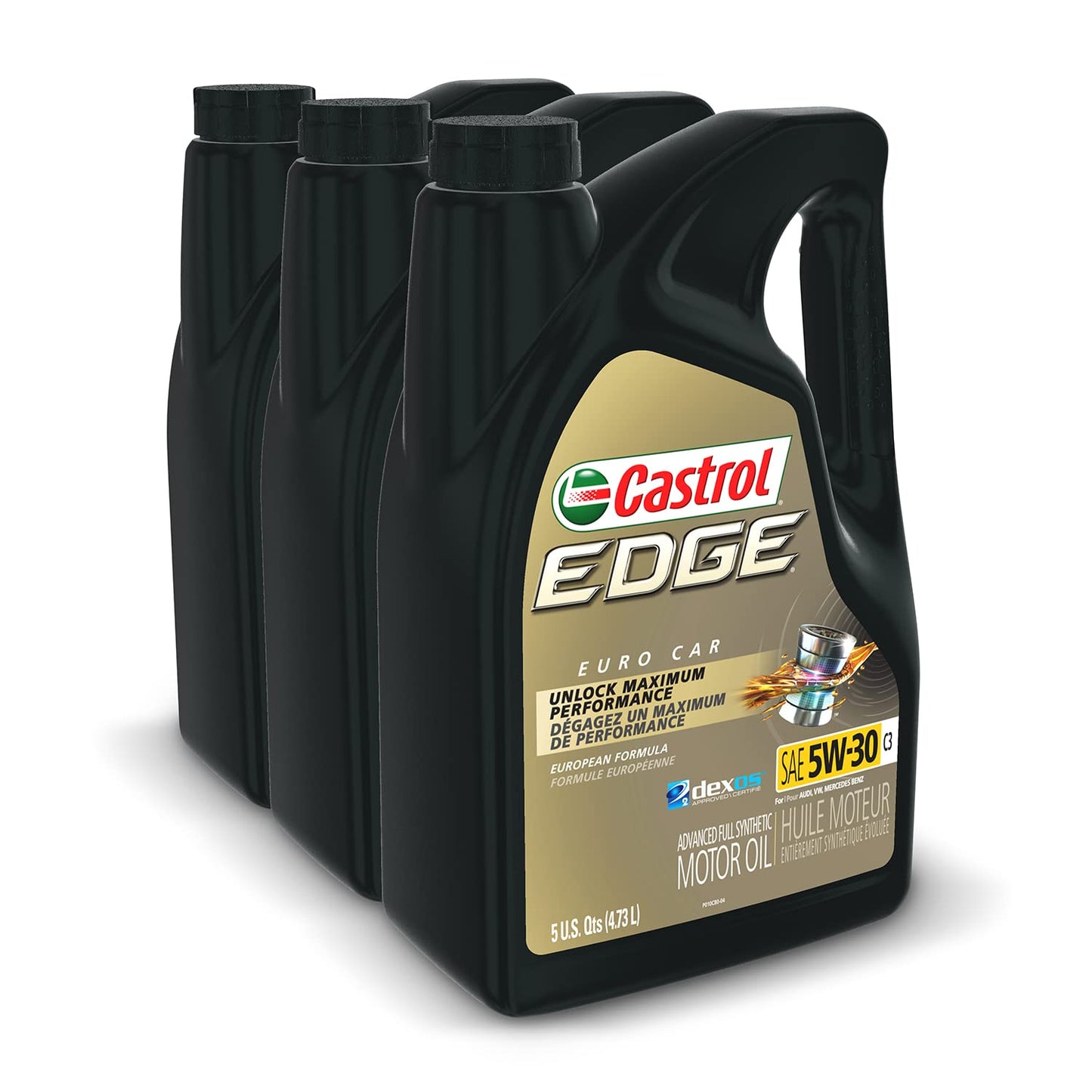 Castrol 03559 Edge 5W-30 C3 Advanced Full Synthetic Motor Oil, 5 Quart, 3 Pack