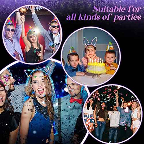 Xinnun 50 Pcs LED Cat Ear Headbands Bulk, Light up Flower Headband Glow Crown Rabbit Ear Head Accessories for Glow in the Dark Party (Cat)