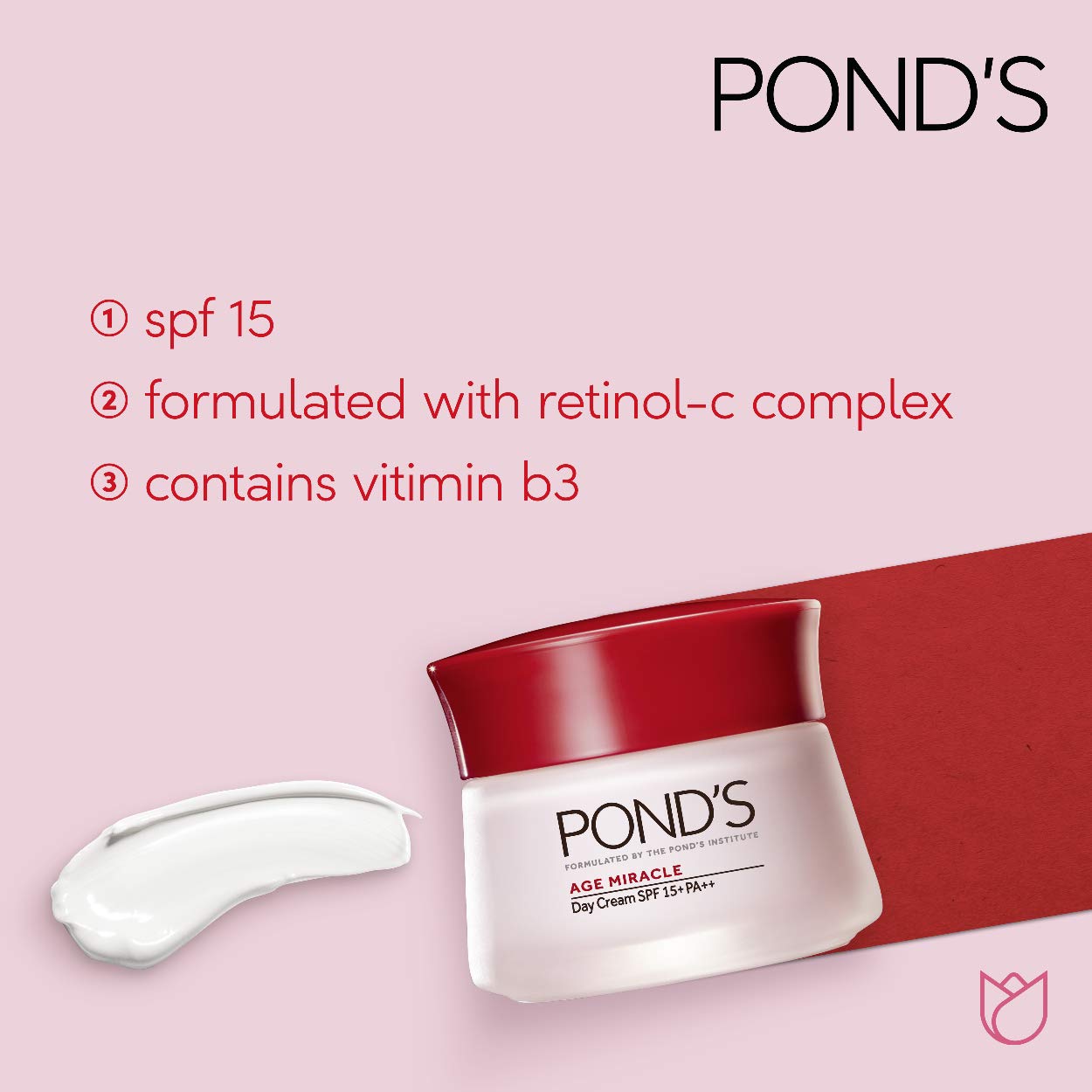 Ponds Age Miracle Day Cream, Anti Wrinkle Cream & Face Moisturizer with SPF 15, Use as a Daily Moisturizer for Face, 50 ML