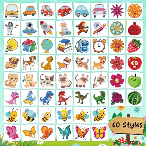 Temporary Tattoo for Kids - 60 Styles Party Favors