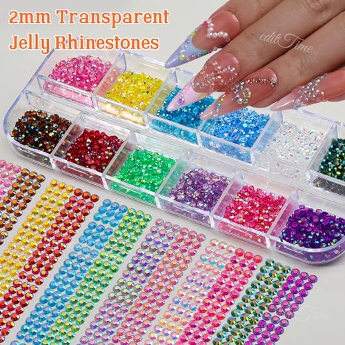 20000pcs 2mm Crystal Nail Rhinestones Kit with Storage Box