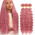 Pink Deep Wave Human Hair Bundles 3-Pack 150g