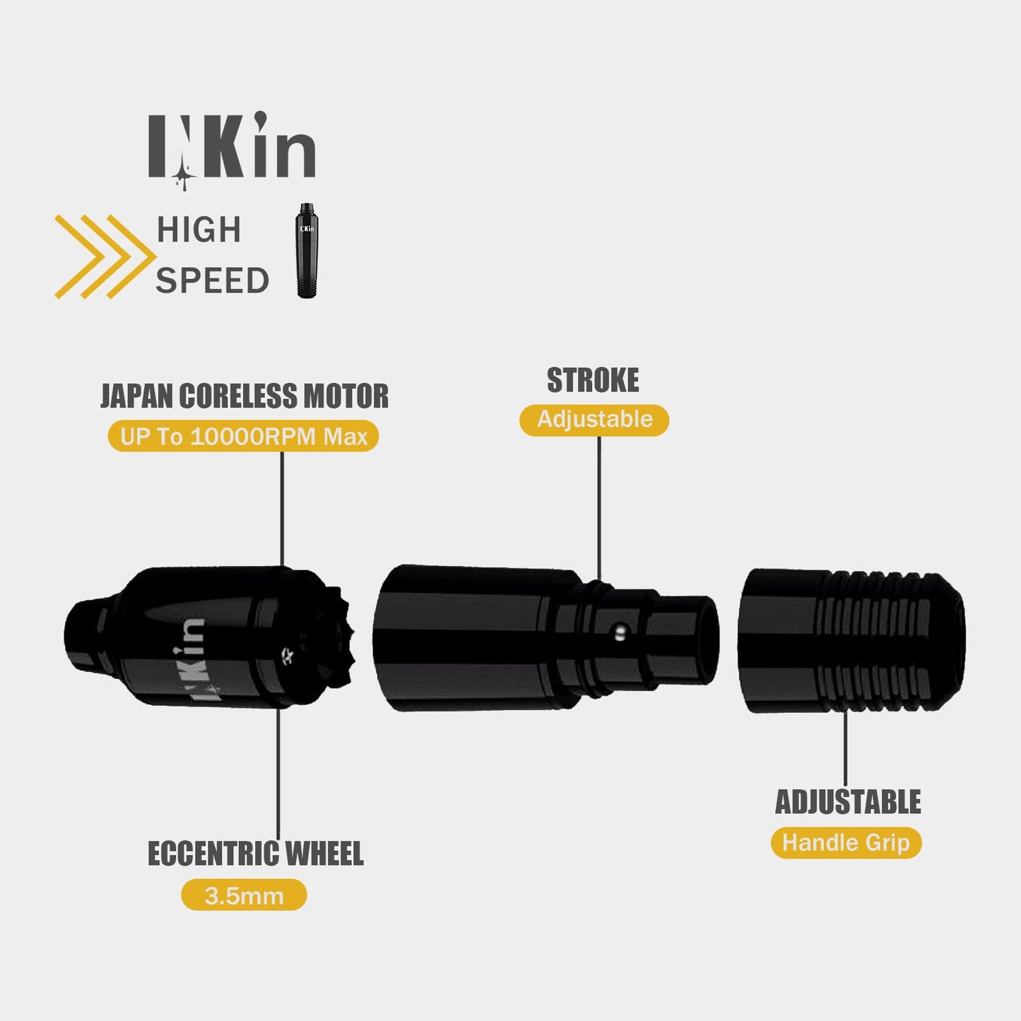 EZ Tattoo Machine Kit, Professional Rotary Tattoo Gun Kit Complete Cartridge Pen with Case for Beginners Power Supply
