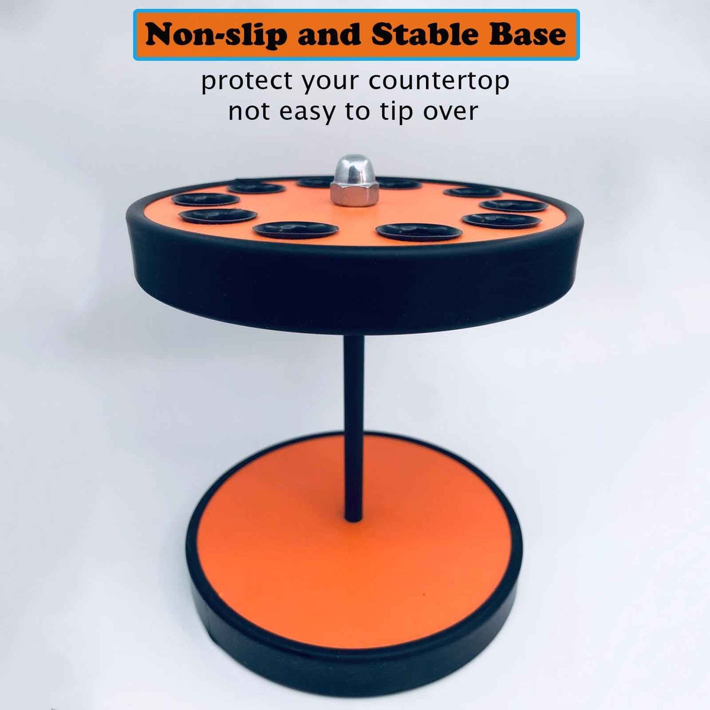 XDONEF Rotating Hair Scissors Holder, Wooden Barber Scissors Storage Holder Salon Shears Holder Hair Stylist Scissors Container Hairdressing Tools Organizer Orange