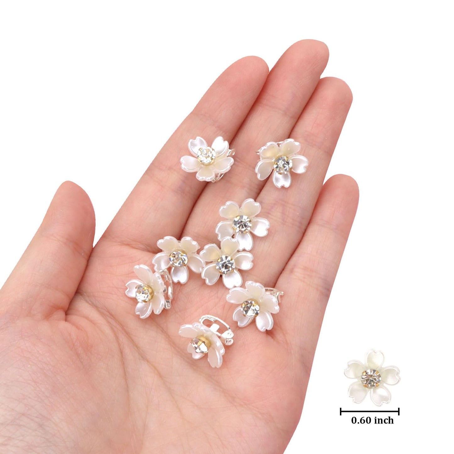 YISSION Decorative Pearl Rhinestone Hair Pins - 20Pcs Mini Bridal Hair Barrettes and Accessories for Wedding, Girls and Women