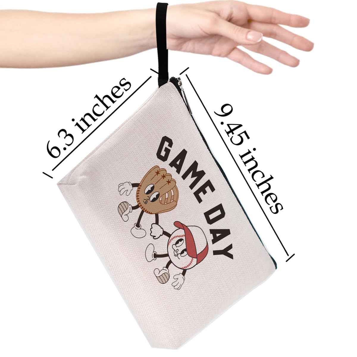 Game Day Makeup Bag Gifts for Mom from Daughter Mom Gifts Baseball Gifts for Baseball Lovers Fans Players Mommy Mum Mother Friend Zipper Pouch Bag for Appreciation Mothers Day Birthday Cosmetic Bag