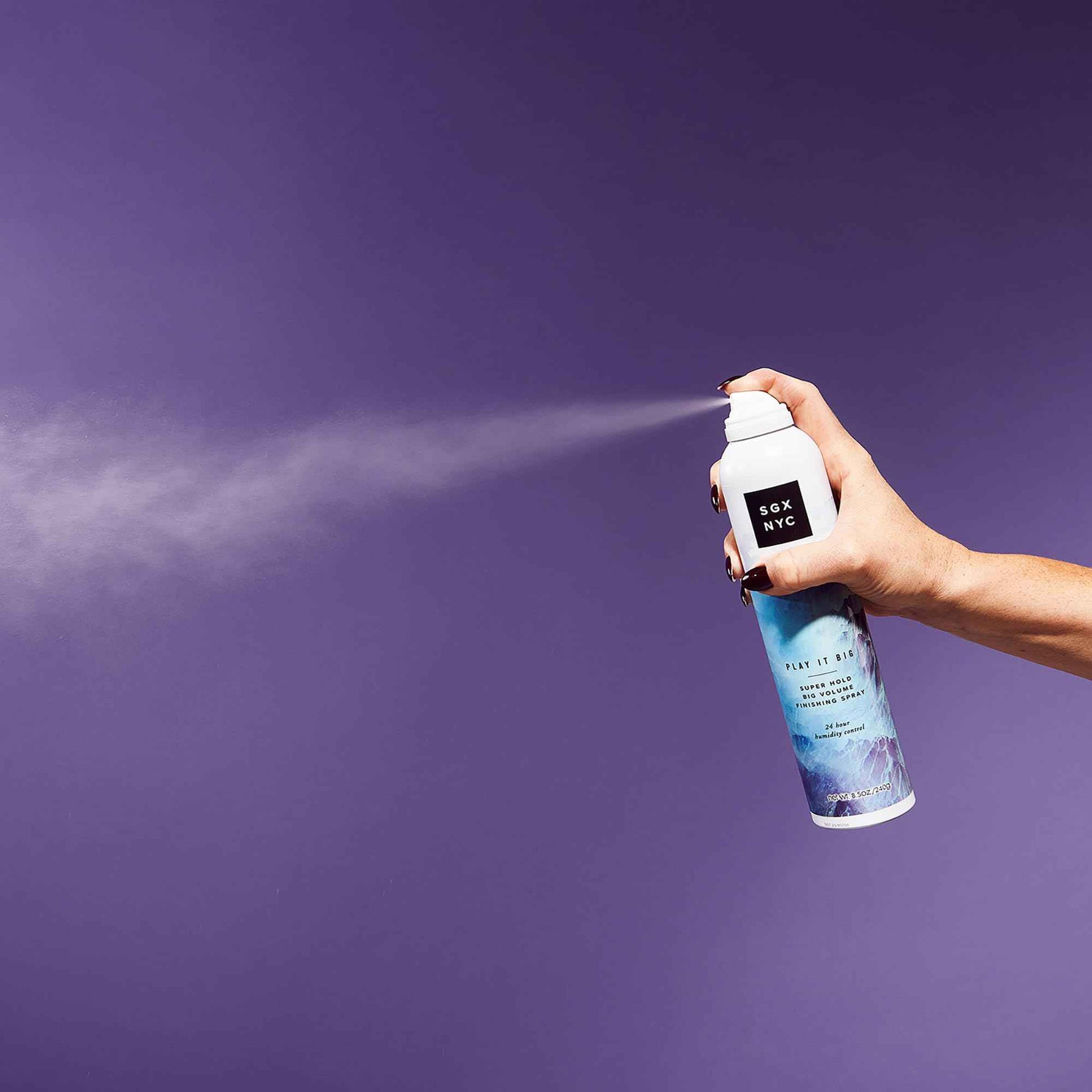 SGX NYC Play it Big Super Hold Volume Finishing Spray - Long Lasting Hair Spray with Anti Frizz Finish - Paraben Free with Coconut Oil - 4 pc