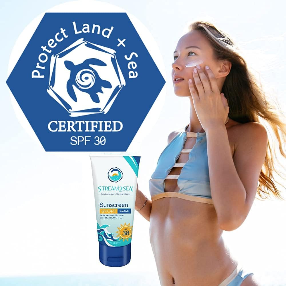 STREAM 2 SEA SPF 30 Mineral Sunscreen Biodegradable and Reef Safe Sunscreen, 3 Fl oz Non-Greasy and Moisturizing Mineral Sunscreen For Face Protection and Body Against UVA and UVB