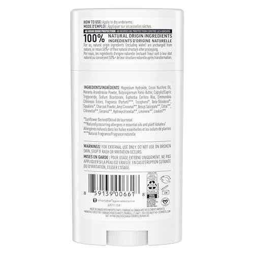 Schmidt's Aluminum-Free Vegan Deodorant Charcoal & Magnesium with 24 Hour Odor Protection, 4 Count for Women and Men, Natural Ingredients, Cruelty-Free, 2.65 oz