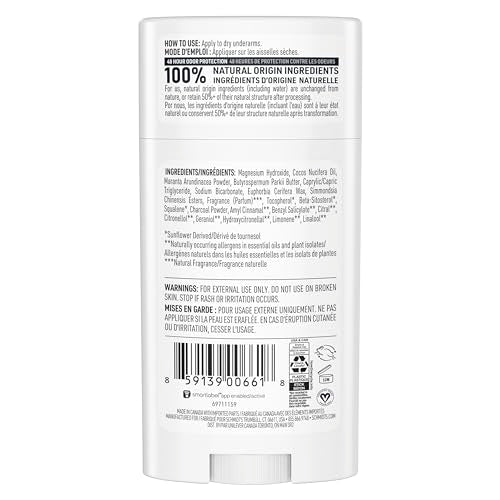 Schmidt's Charcoal & Magnesium Aluminum-Free Deodorant, 48-Hour
