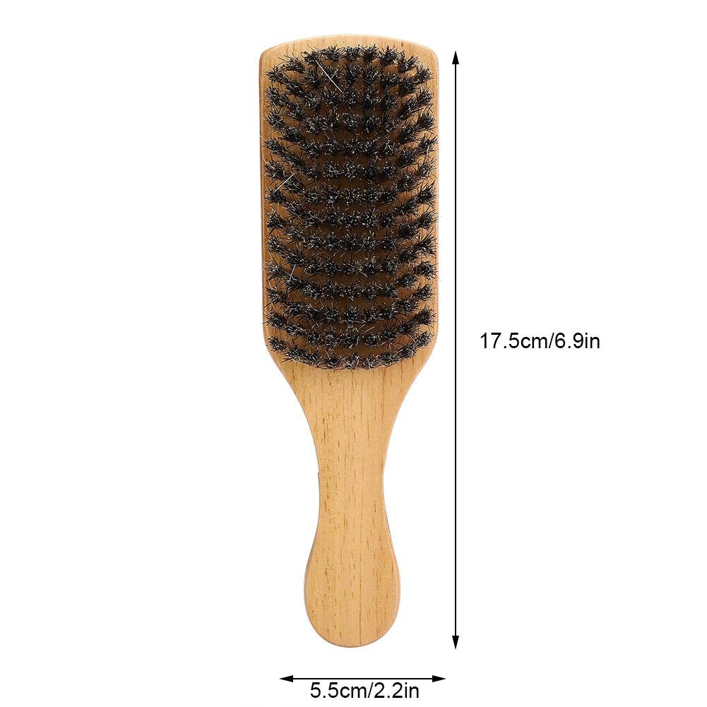 ZJchao Double Sided Beard Brush, Mustache Brush Double Sided Men's Brush Hair Brushes Facial Brush for Beard Care Bristle Nylon Mustache Comb with Wooden Handle Beard Grooming