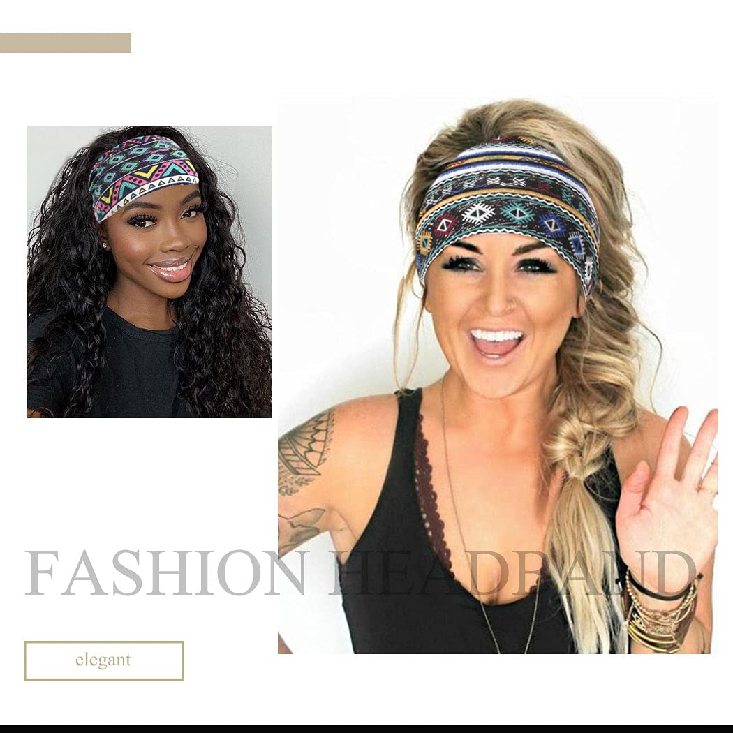 GORTIN Boho Headbands Leopard Hair Bands Knoted Turban Headband Stretch Twist Head Wraps Stripe Cloth Head Bands for Women and Girls 3 Pcs (Vintage)