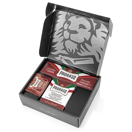 Proraso Shaving Kit - Nourishing Shaving Cream & After Shave Balm for Coarse, Thick Beards - Premium Italian Shave Kit Duo for Men - Gift Set for Men