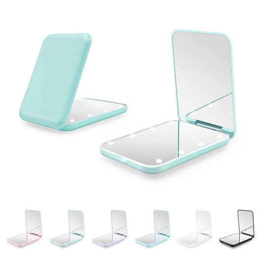 Kakuje Compact Mirror, 1X/3X Magnification LED Pocket Mirror with Nternal BIattery, Mini Mirror for Purse, Pocket,Travel and Present (Mint Green)