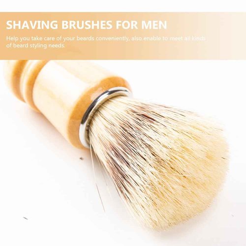 Beaupretty Men S Shaving Brush Set 10Pcs with Wooden Handle for Beard and Mustache Grooming Small Shave Brush for Salon and Home Use